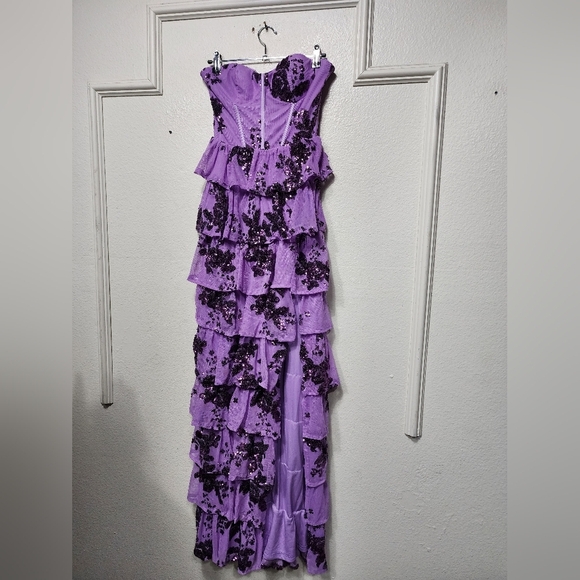Lulus Definite Glamour Lavender Sequin Bustier Maxi Dress XS Wedding Party - Picture 7 of 11